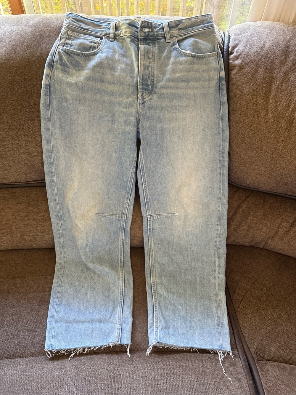 Madewell The Darted Barrel-Leg Jeans Button Fly Blue Womens 27